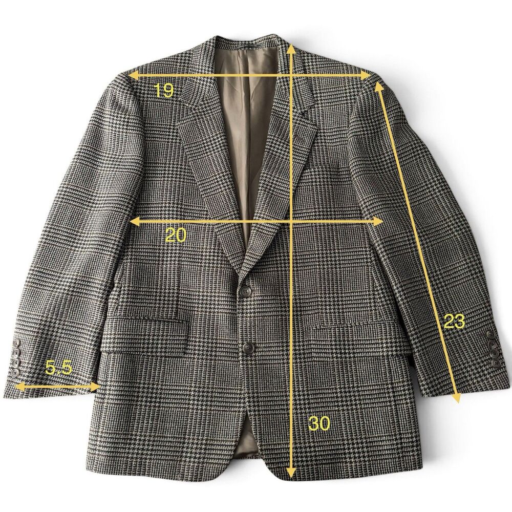Corneliani Harry Rosen Blazer Men 38R/ 48IT Brown Glen Plaid Wool Cupro Italy - Picture 13 of 16